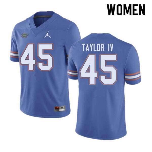 Jordan Brand Women #45 Clifford Taylor IV Florida Gators College Football Jerseys Blue